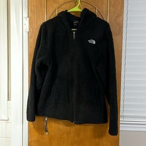 Women’s L North Face Fuzzy Hooded Zipper Jacket